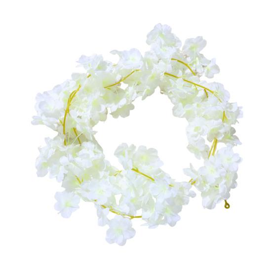 70.8 Inch Cherry Blossom Flowers Garland Artificial Pink Cherry Flower Garland Faux Silk белый