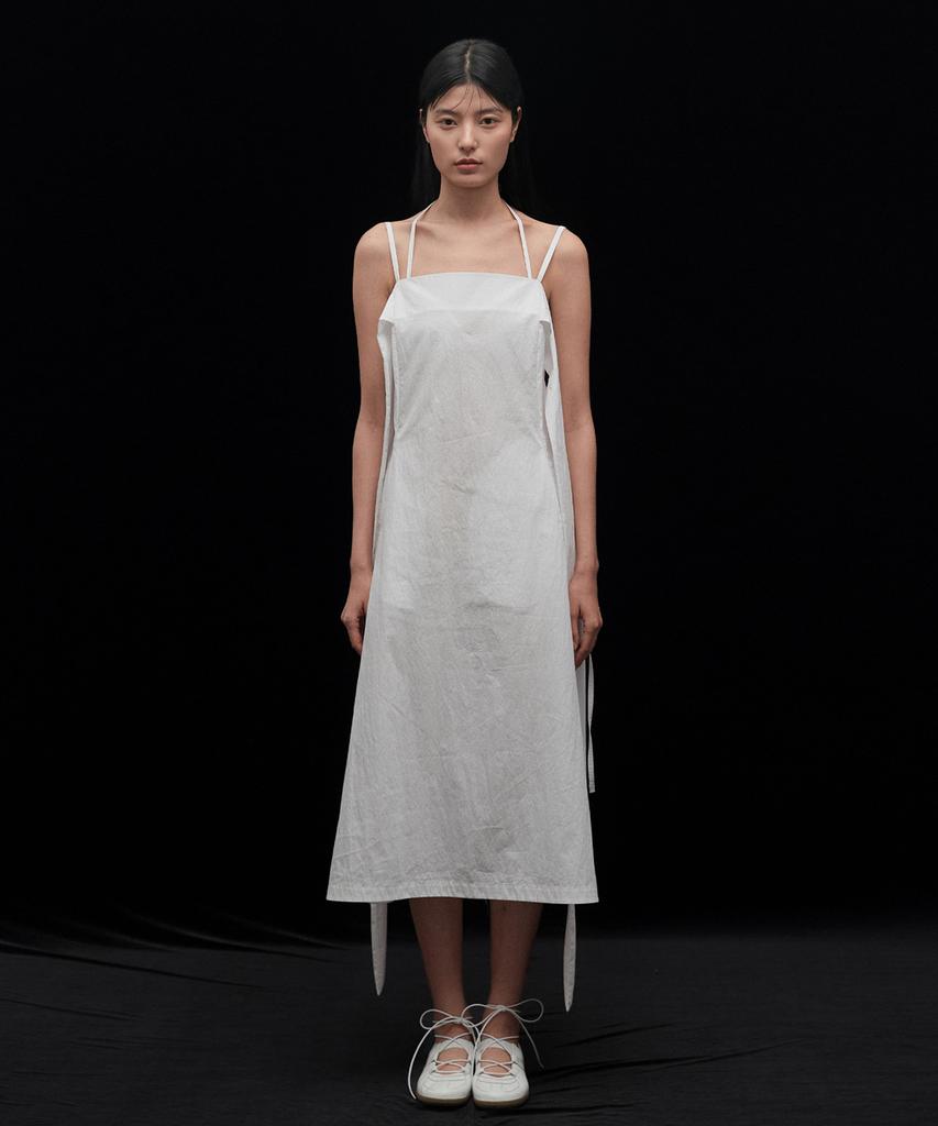 Biscuit Shop Band Detail Slip Dress (White)