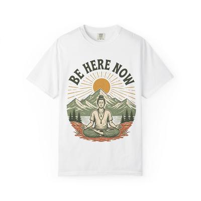 Be Here Now Meditation Mountain T-Shirt | Yoga Graphic Tee