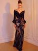 2026 Elegant Rhinestone Waist-Cinching Formal Dress - European & American Style
