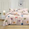 350TC Glace Baumwolle Hochzeits-Tagesdecke Set Doppelbett King Size| 4-teiliges Tagesdecken-Bettwäsche-Set - Herzmuster