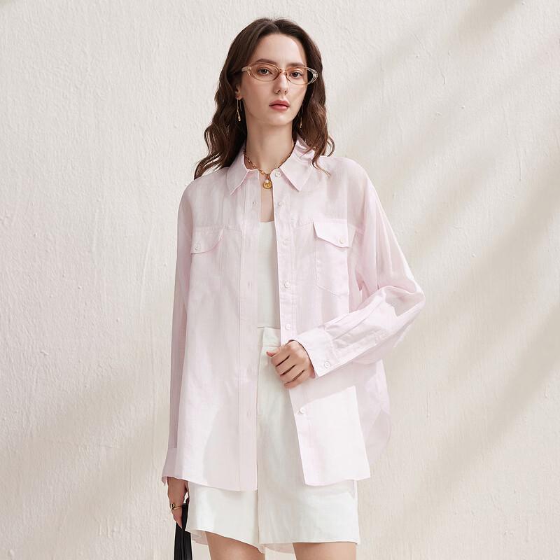 Zhaojun 2026 Spring/Summer Ramie Lapel Long-Sleeve Shirt