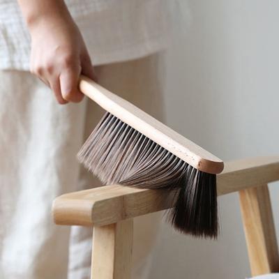 Natural Wood Bristles Brush Anti-Static Desktop Bar Grinder Coffee Powder Cleaning Brushes Domestic Bed Sweeping Broom