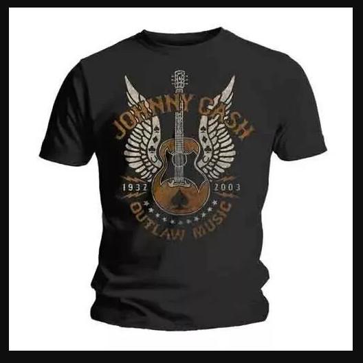 Johnny Cash 1932-2003 Outlaw Music Guitar Wings Graphic T-shirt size S-5XL XXXL