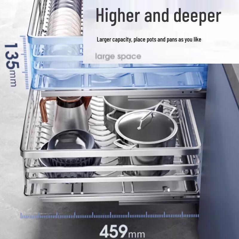 Beifu Double-Layer Drawer Draining Dish Cabinet