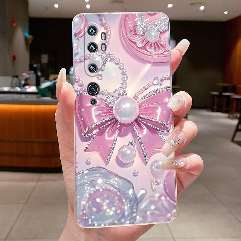 Phone Case For Xiaomi Mi cc9 Pro/Mi Note 10/Mi Note 10 Pro Butterfly Bow Protective Casing Transparent Soft Silicone TPU Cover