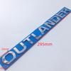 1 pz ABS Lettera 295mm OUTLANDER Logo Emblema Auto Badge Parafango Laterale Portellone Posteriore Bagagliaio Faro per Mitsubishi Outlander Auto BV8