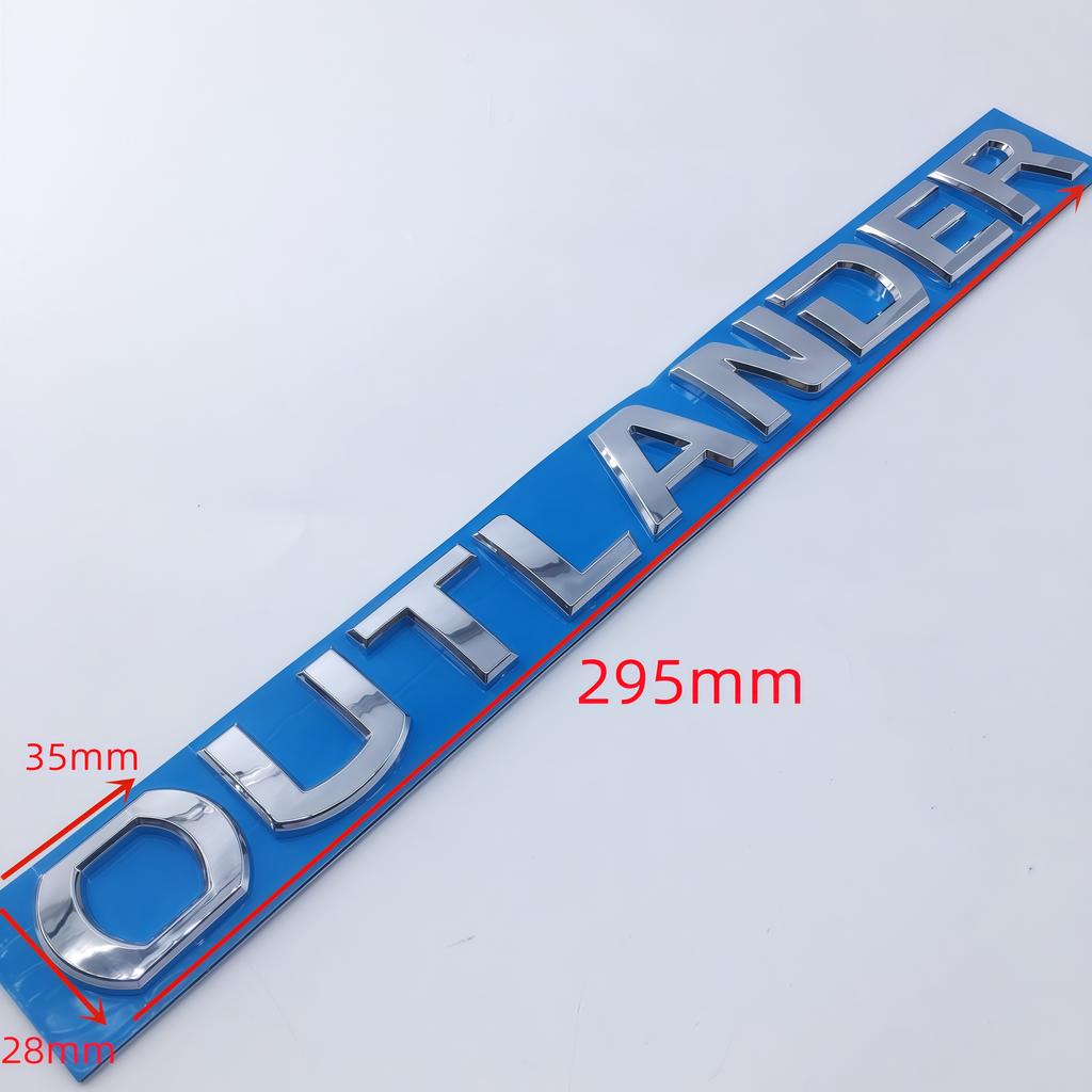 1 pz ABS Lettera 295mm OUTLANDER Logo Emblema Auto Badge Parafango Laterale Portellone Posteriore Bagagliaio Faro per Mitsubishi Outlander Auto BV8
