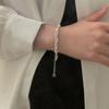 S925 Sterling Silver Minimalist Pig Nose Necklace & Bracelet Set with Industrial Clavicle Chain Design