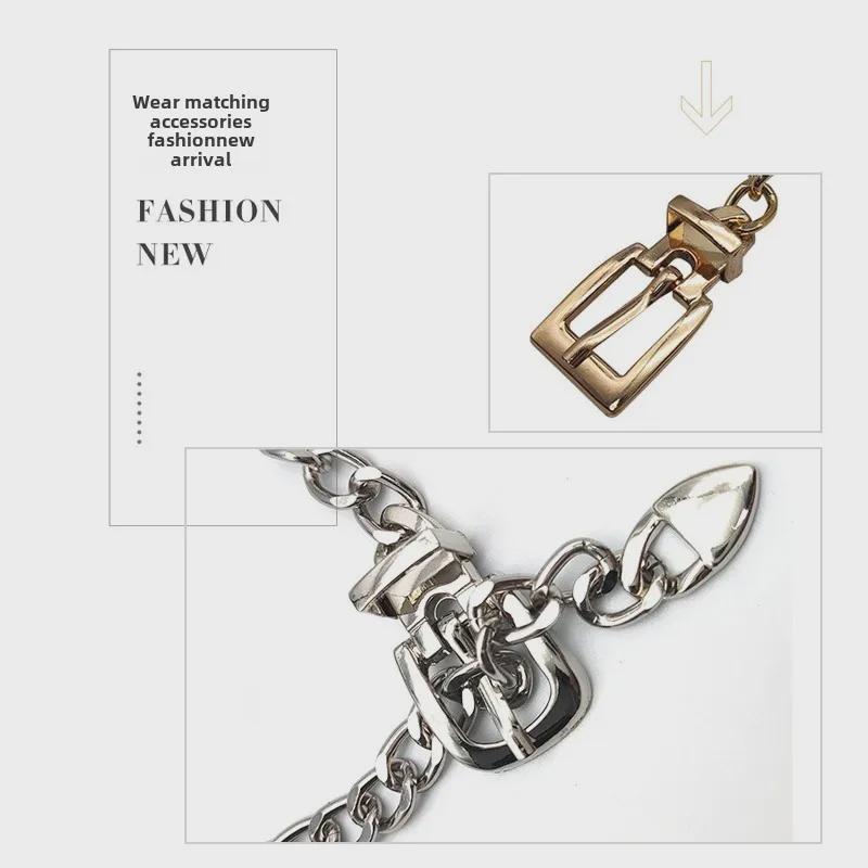 "Unisex Hip-Hop Metal Waist Chain: Trendy Fashion Accessory for Jeans, Dresses, and Pants"