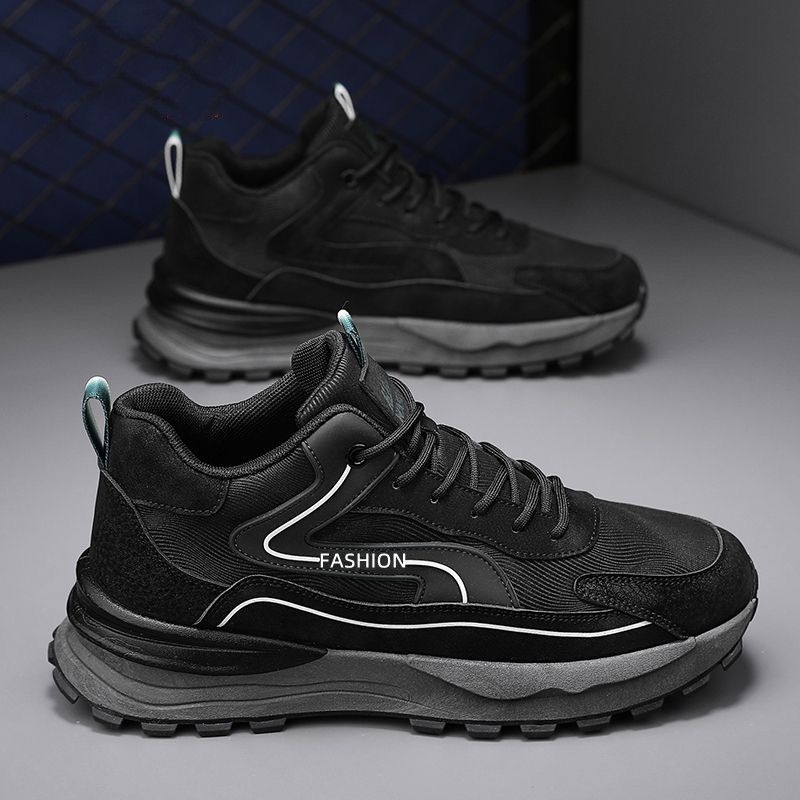 

Single cotton same autumn 2025 sports shoes men s high street trend versatile lightweight non-slip casual running shoes 39 чёрный