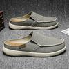 Mens Half Slippers Slides Canvas Shoes Dudes For Indoor Home Outdoor Slip-ons Summer Breathable Lightweight Dropshipping