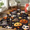 1pc Pumpkin Kitten Design Indoor Area Rug - Soft, Anti-Slip, and Durable Gaming Room Decor for Bedroom