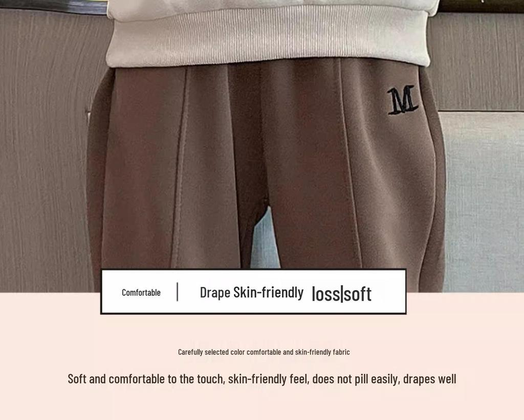 2025 Color Block Stitch Boys & Girls Fashion Sporty Street Style Two-Piece Set