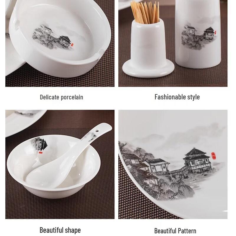 Diruien Minimalist Ceramic Tableware Set for Hotels and Restaurants