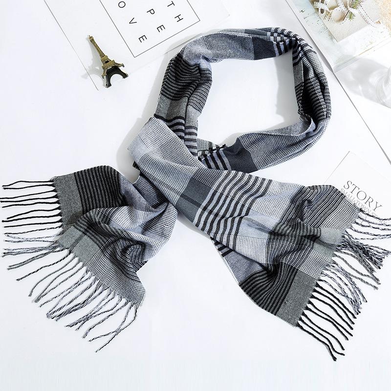 

Осенне-зимний мужской шарф из имитации кашемира в британскую клетку с бахромой, парный, детско-родительский 175cm or more