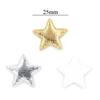 100Pcs 25mm Gold and Silver Cloth Star Applique Cloth Padded Patches for DIY Craft/Clothes/Hairpin/Wedding Decor