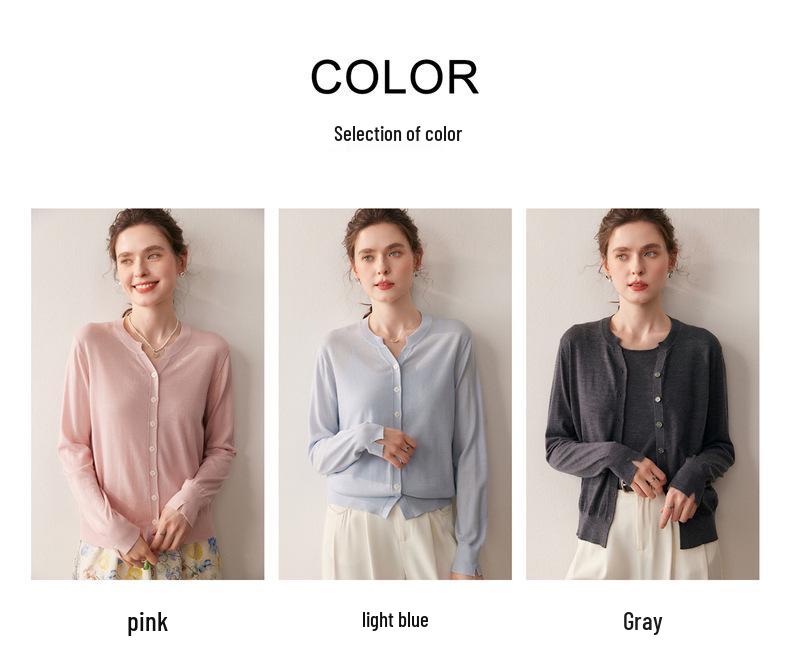 Women's Fine Spun Yangtze Wool Cardigan - New Versatile Autumn/Winter Knit Base Layer Jacket