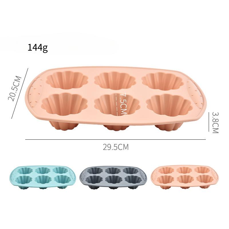 6 Hole Flower Shape Silicone Cupcake Mold Bread Moulds Cake Molds DIY Bakery Supplies Food Grade Baking Tools