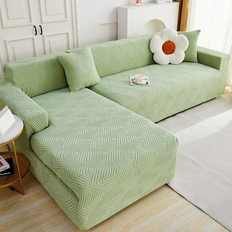 Žakárový potah na pohovku do obývacího pokoje, potah na sedák pohovky, nastavitelný potah na pohovku, rohový potah na pohovku ve tvaru L, domácí dekorace, pratelný