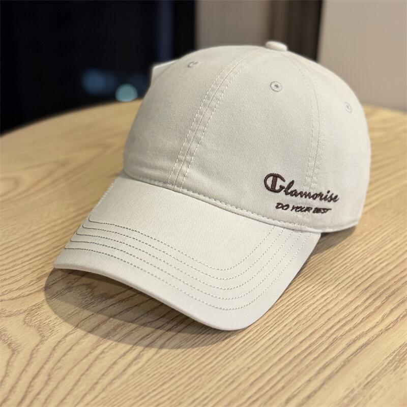 New letter embroidered baseball cap for women with small face, sunshade versatile soft top, washed cotton cap for men's trend