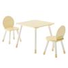 Kids Table and 2 Chairs Set, Toddler Table and Chair Set with Rounded Edge Design & Graffiti Desktop, Wooden Desk for Art, Craft, Reading, Learning,