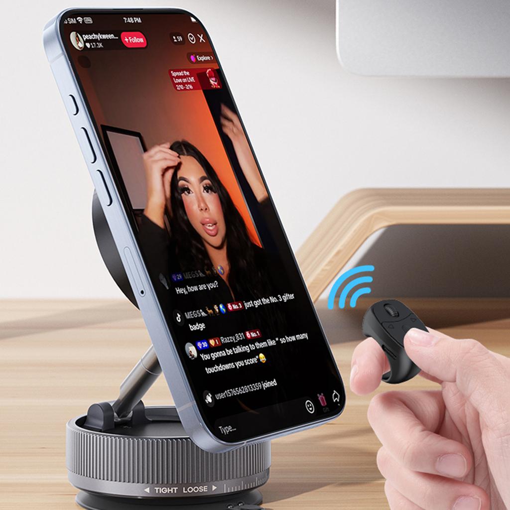 BT 5.3 Fingertip Remote Control Video Flipping And Browsing Page Turner for Smartphones Wireless Camera Shutter Selfie Button