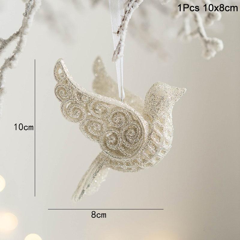 Xmas Tree Pendants Snowflake Angel Deer Hanging Ornaments Christmas Decorations For Home Kids Toy 2024 Navidad New Year Party
