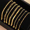 Figaro Beads Herringbone Chain Bracelet for Women Men Stainless Steel Wrist Jewelry Twist Box Rope Chains Waterproof Accessories