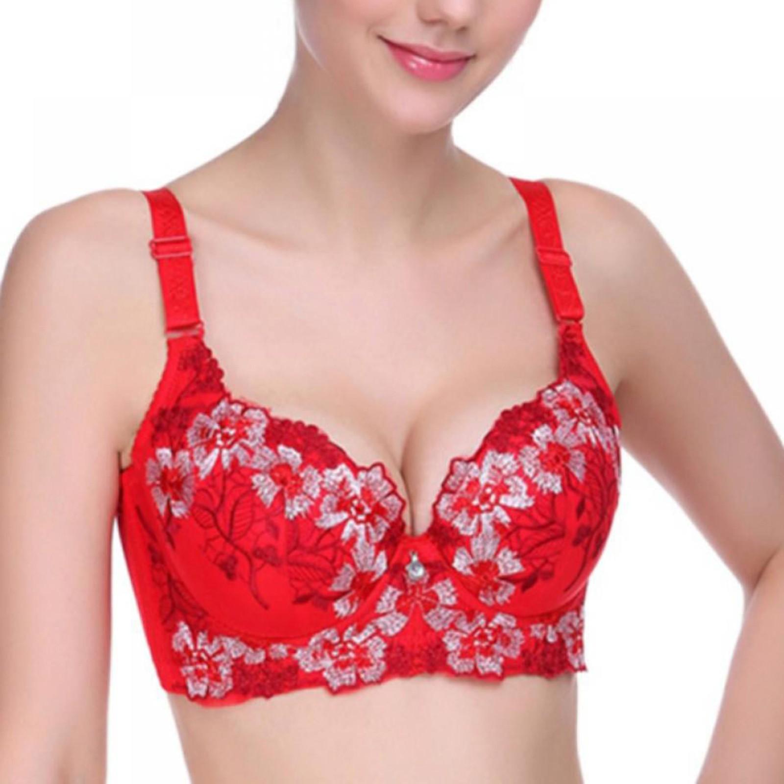 

Женский бесшовный мягкий поддерживающий сексуальный бюстгальтер с небольшой грудью и собранной чашкой экстра-расширения L красный