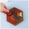 Sechseckiges Holzpuzzle — Gehirnjogging-Spielzeug für Erwachsene, bestehend aus 11 ineinandergreifenden Puzzleteilen, ein herausforderndes Logikspiel, ideal für t