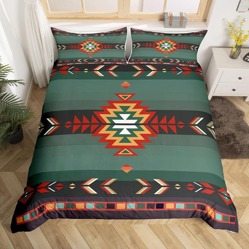Geometric Pattern Down Comforter Set Bedding Set 3-piece Duvet Cover Set
