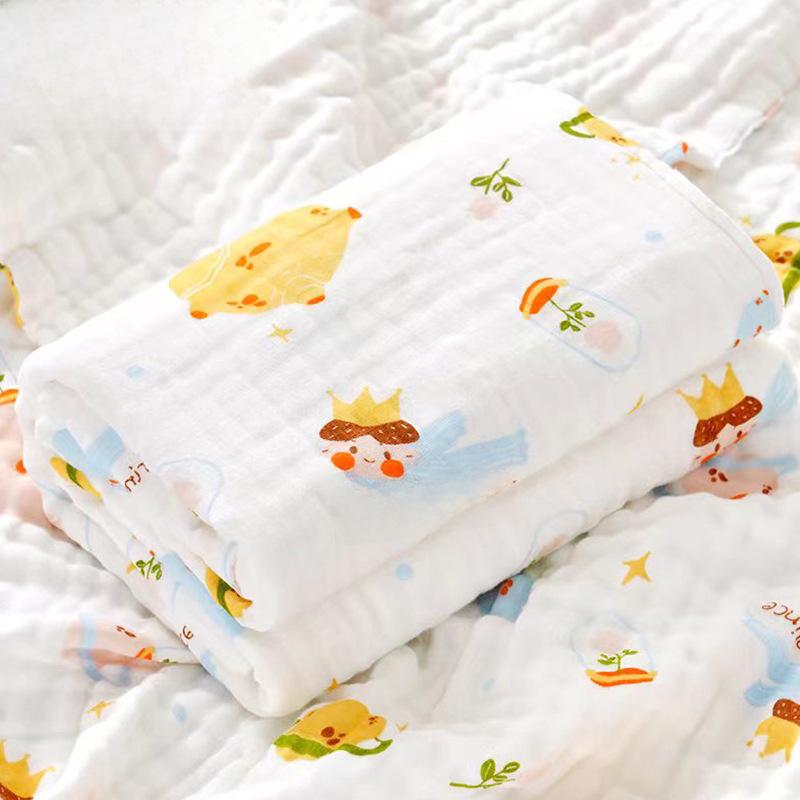 Pure Cotton Four-Layer Gauze Baby Bath Towel and Swaddle Blanket for Newborns