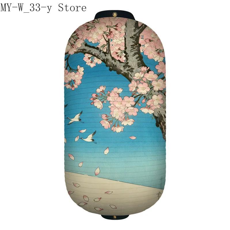 25x50cm Japanese-style Cherry Blossoms Cloth Lantern Ukiyo-e Traditional Printed Lantern Izakaya Cuisine Wedding Party Decor