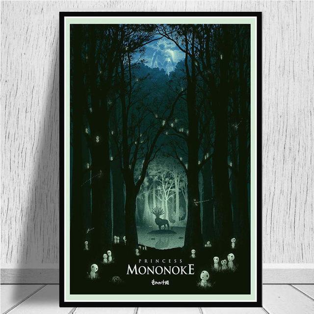

Японія Аніме Принцеса Мононоке Картини на полотні Плакати та принти Настінні картини для вітальні Куадрос Домашня прикраса Без рамки 20x30cm