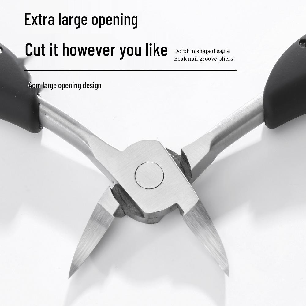 Slanted Nail Clippers & Cuticle Trimmer Set with Callus Remover - Stainless Steel Eagle Beak Design Pedicure Tool.