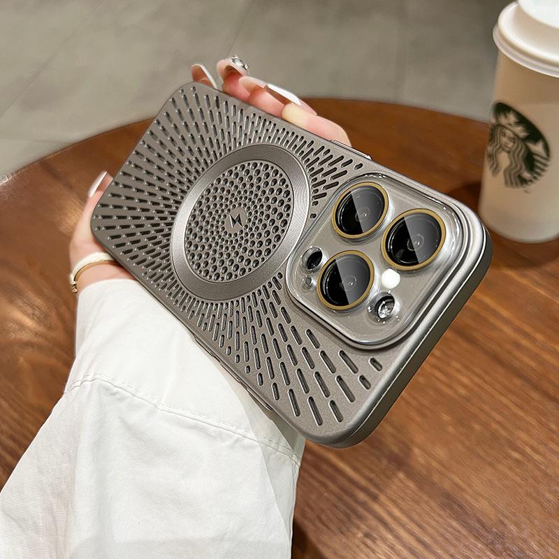 Car Magnetic Suction Suitable for Apple 16promax Mobile Phone Case IPhone 15 New Cooling 13 Simple 12 Anti Fall Men