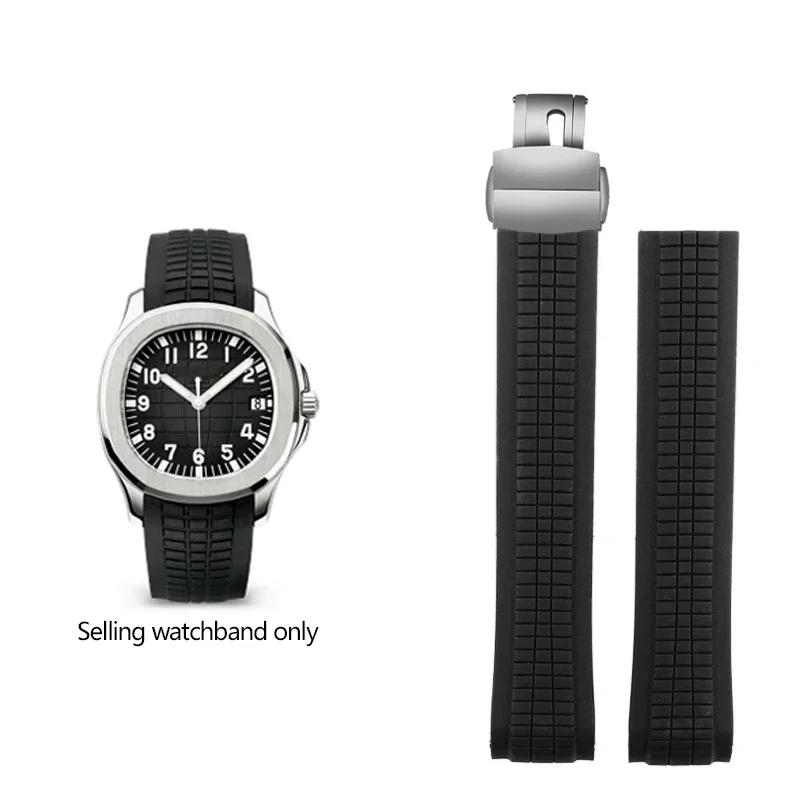 Hochwertiges Weiches Gummi-Uhrenarmband Aquanaut Passend Für Patek Philippe Silikon 5164A 5167A 5168A Faltschließe Uhrenarmband 21mm