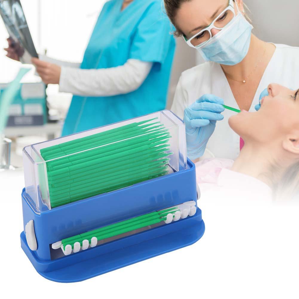 Dental Einweg-Mikroapplikatorspitze, biegsamer Pinselspender mit Box (Grün)