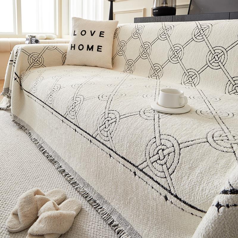 Autumn and Winter Plush Sofa Towel Full Cover Cloth Nordic Style Thickened Sofa Cover Universal Cover Non-Slip Dustproof Cushion