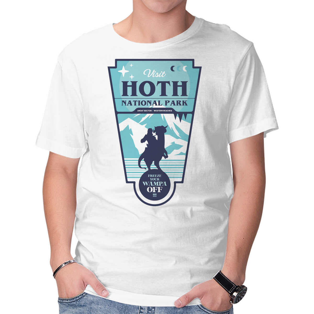 Unisex Crew Neck T-Shirt Freeze Your Wampa Off Graphic Short Sleeve Casual Tee XXXL