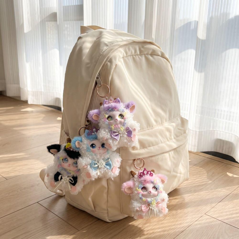 Ornaments Curly Lamb Keychain Kawaii Plush Doll Pendant Plush Sheep Pendant Bag Key Decor