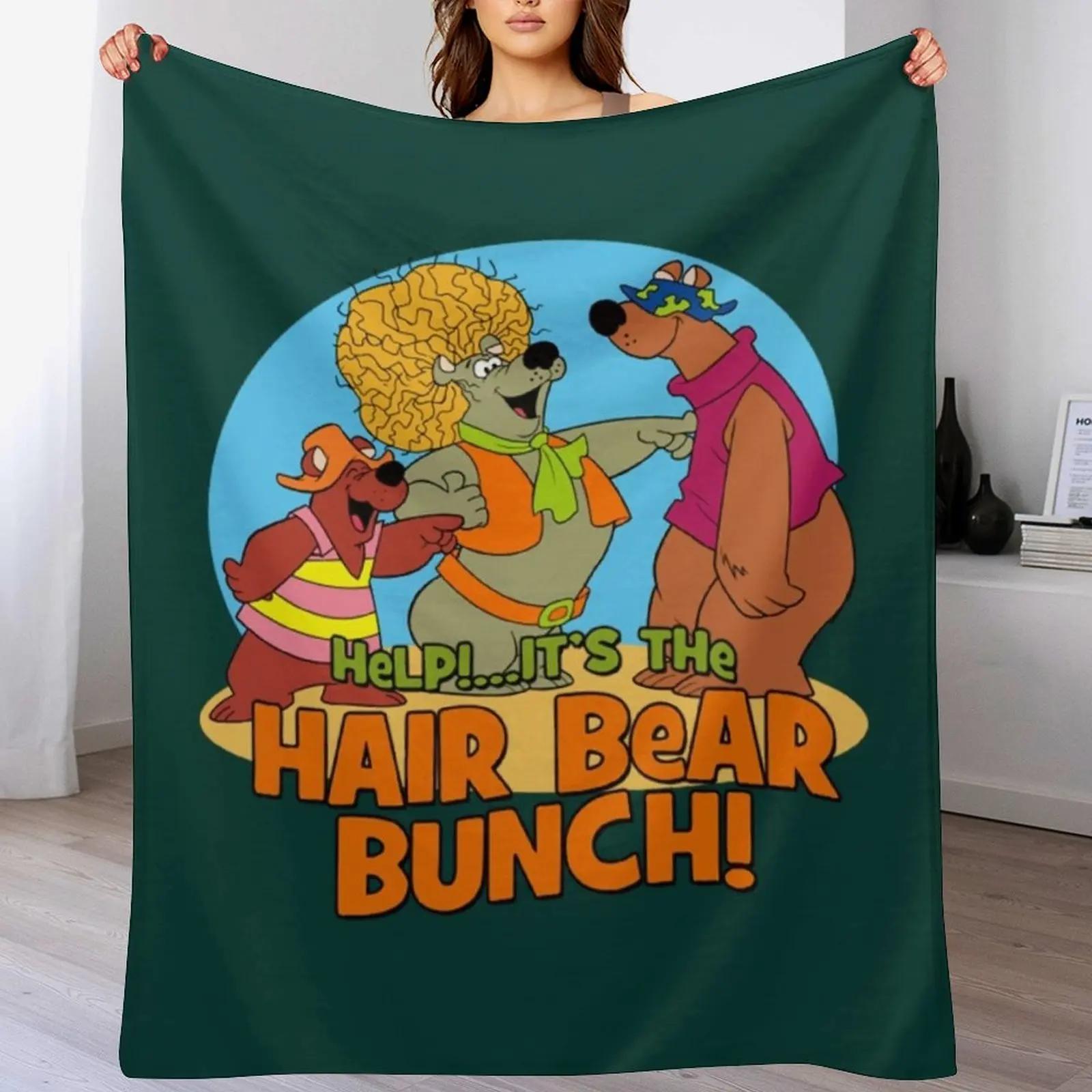 

Cartoons Hair Bear Bunch With Logo Throw Blanket Soft Warm Blanket Gift for Grandparents 102x76cm(40x30in)