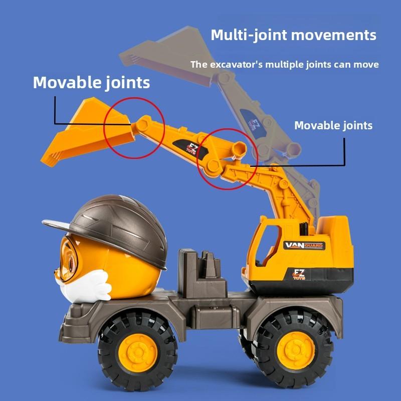 Three Squirrels Engine Construction Vehicle Toy With Inertia Control For Kids Play