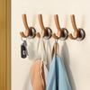 Walnut Wood Creative Wall-Mounted Coat Rack for Entryway