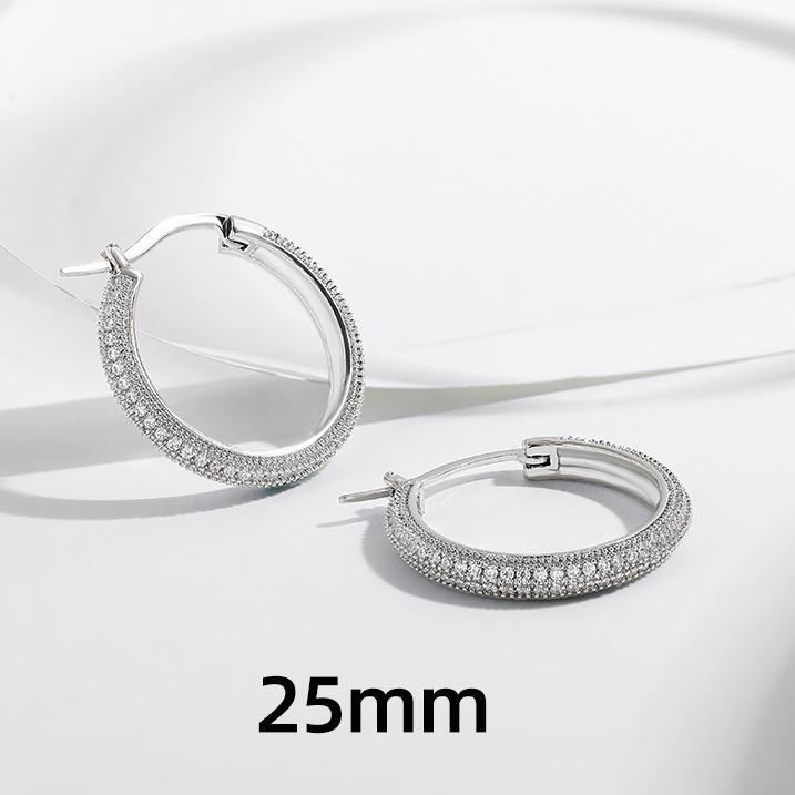 

Luxury Copper Plated Cubic Zirconia Hoop Earrings for Women Micro Pave CZ Big and Small Circle Earrings Wedding Zircon Gift