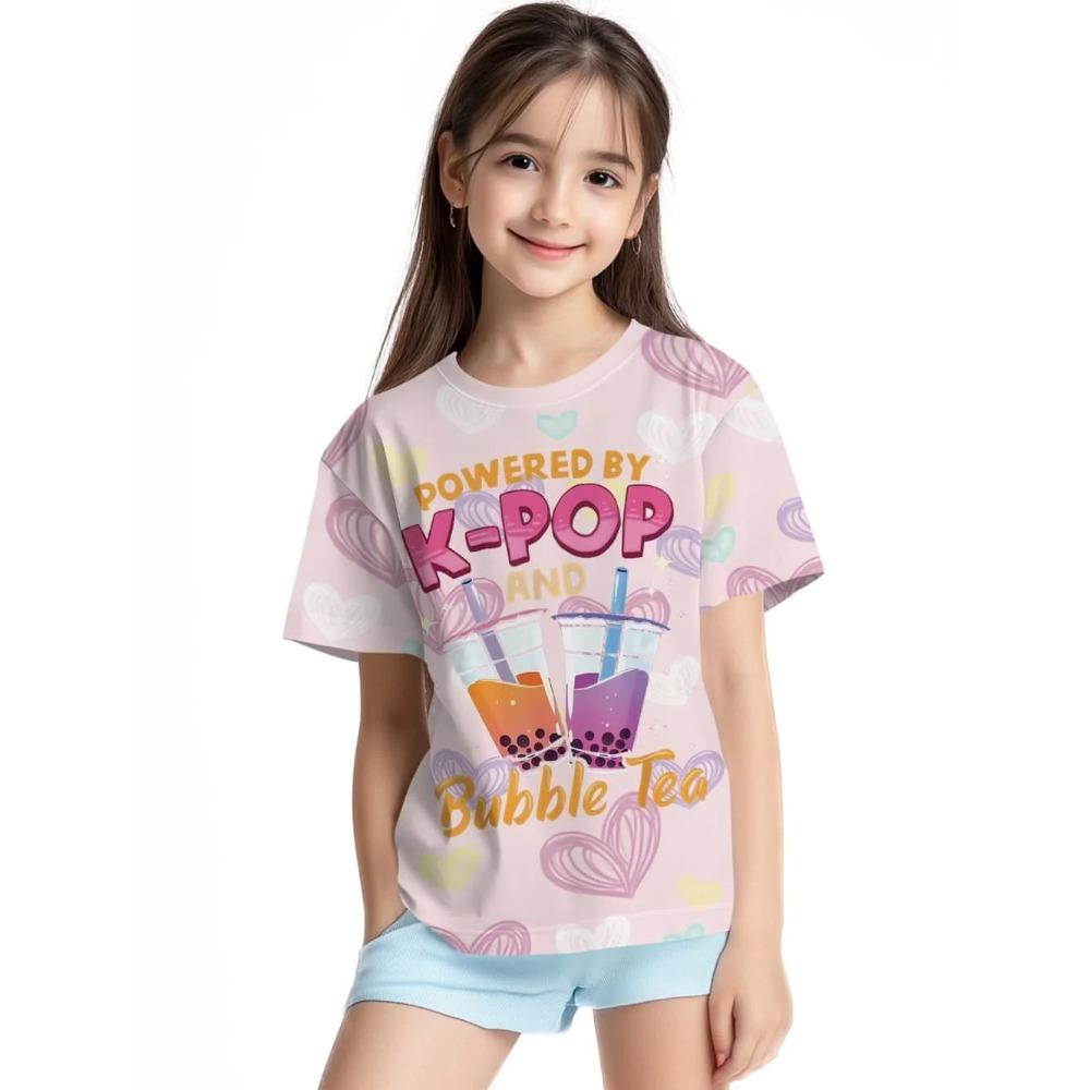 Cartoon Peripheral Children Funny T-Shirt Girls Summer Cute 3D Print Casual Comfortable Breathable Soft T-Shirt 170