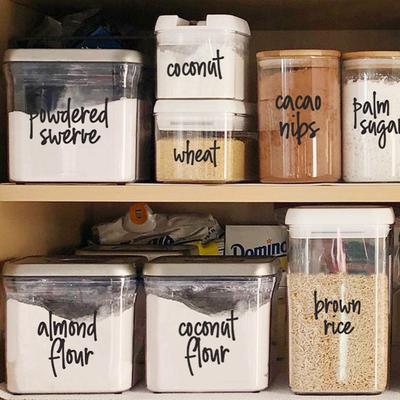 168PCS Pantry Label Printed Home Containers Jars Bottles TagTransparent Self-Adhesive Kitchen Food Label Sticker