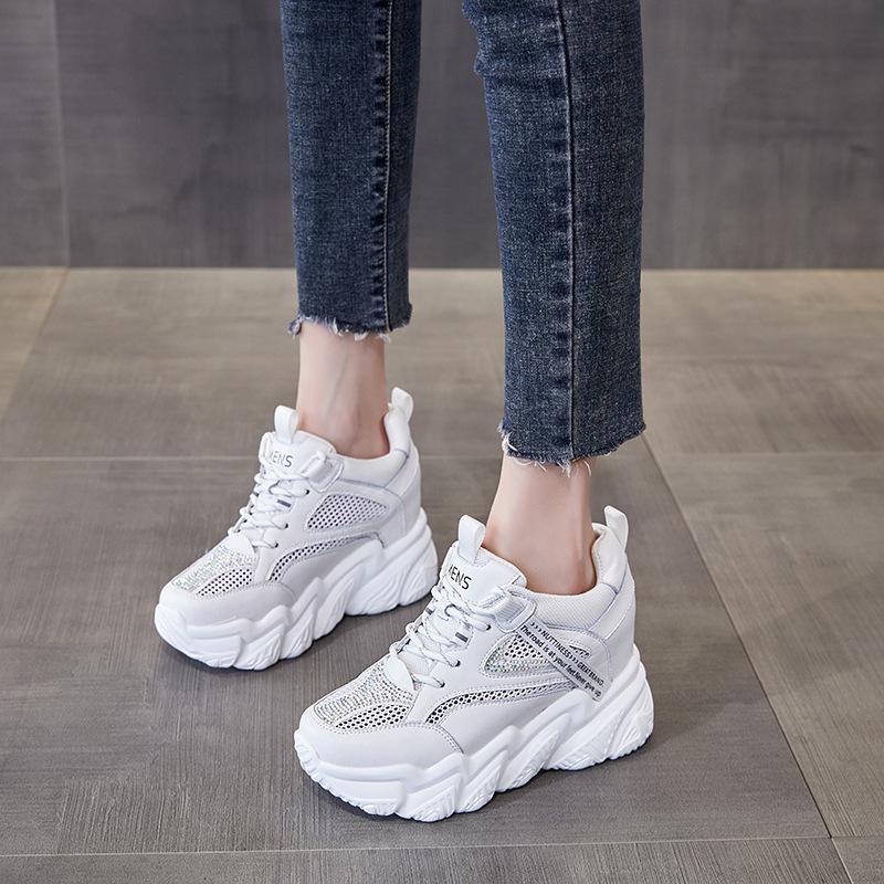 Summer New CM Inner Height Increase Hollow Casual Shoes Dad Shoes Ins Sports Shoes