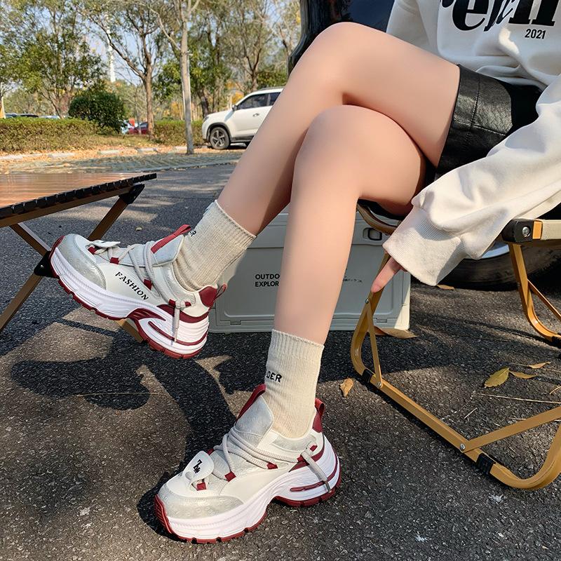 Height increase 8cm old dad shoes women's 2025 spring and autumn new small muffin platform women's shoes casual sports shoes
